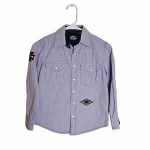 First Wave long sleeve button down shirt 100% Cotton Size 8 Boys